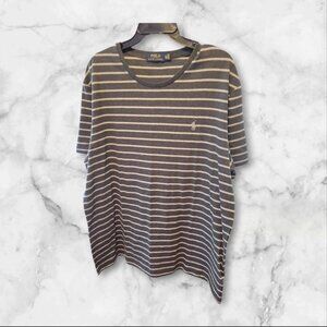 Mens Ralph Lauren Polo Grey Stripe T-Shirt Tee Like New XL